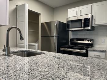 Granite counter tops in kitchen
